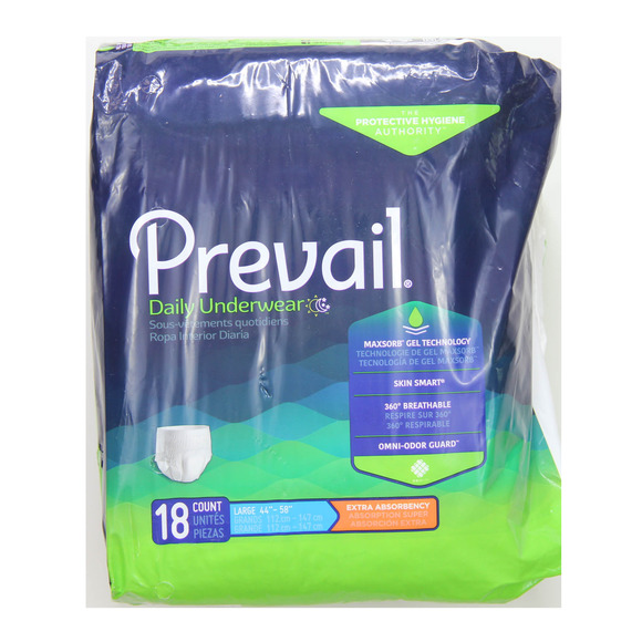 18 Count Large 44x58 White Prevail Underpant Moisture Proof Barrier Extra Strong - Picture 1 of 6